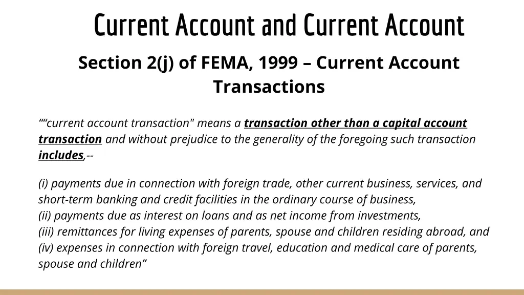 current account and current account section