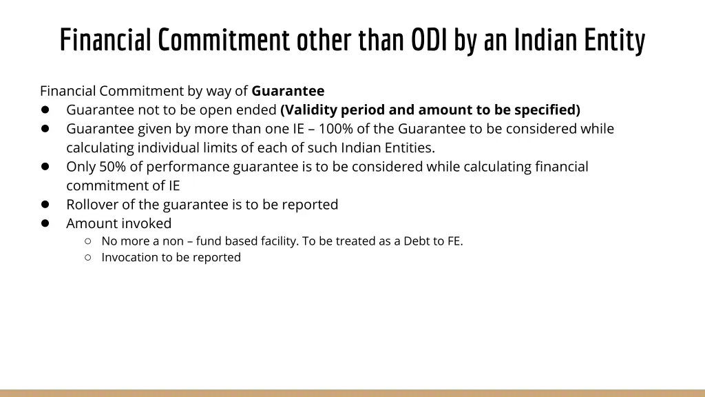 financial commitment other than odi by an indian 2