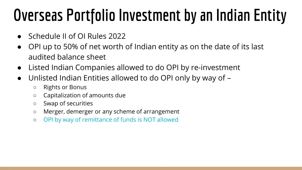 overseas portfolio investment by an indian entity