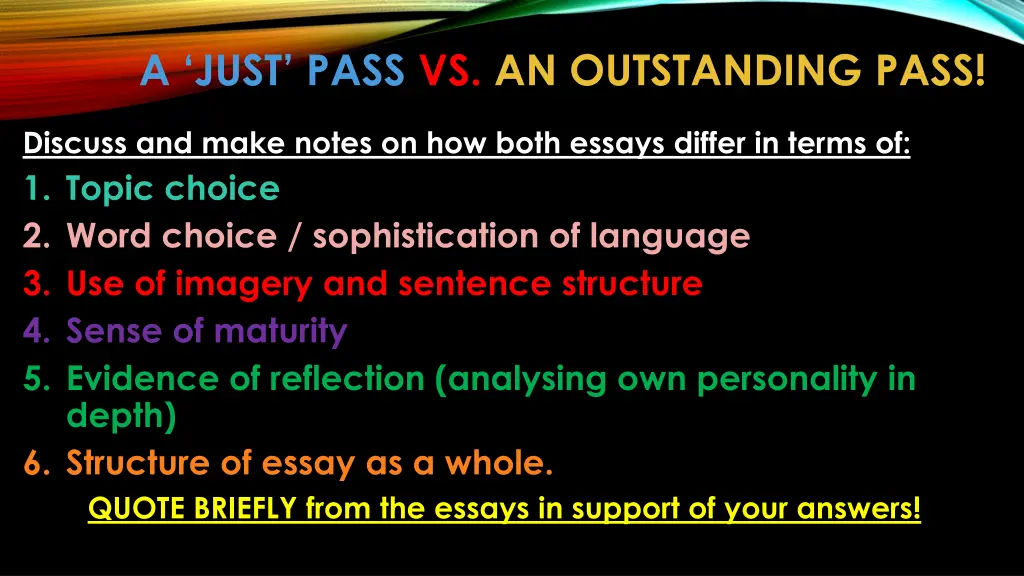 a just pass vs an outstanding pass 1