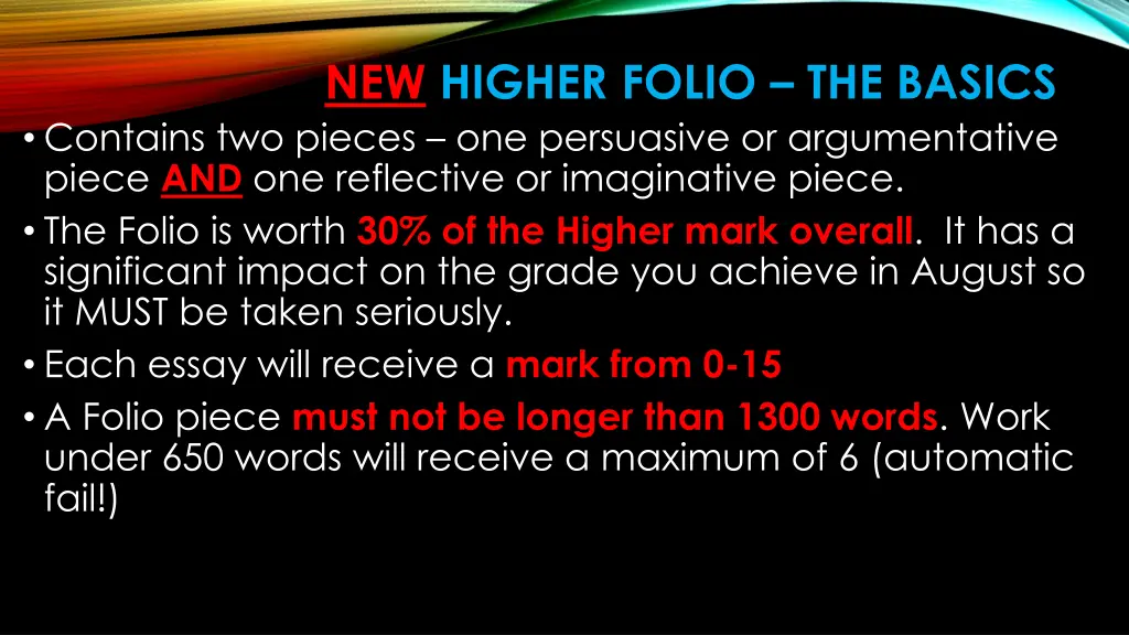 new higher folio the basics contains two pieces