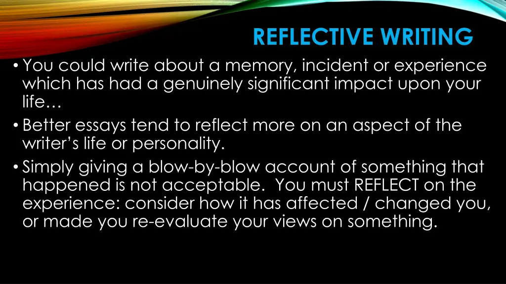 reflective writing