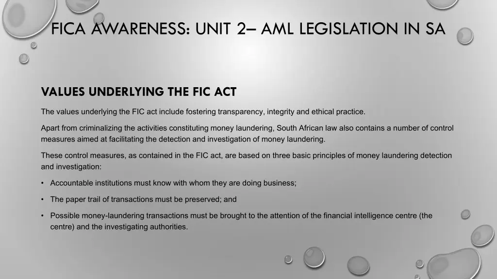 fica awareness unit 2 aml legislation in sa 2