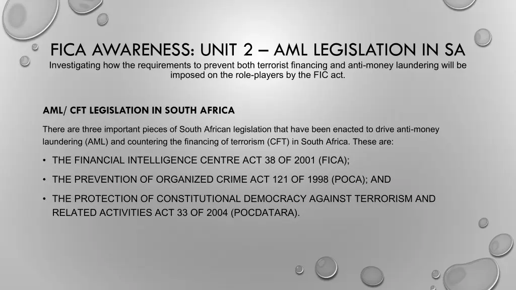 fica awareness unit 2 aml legislation