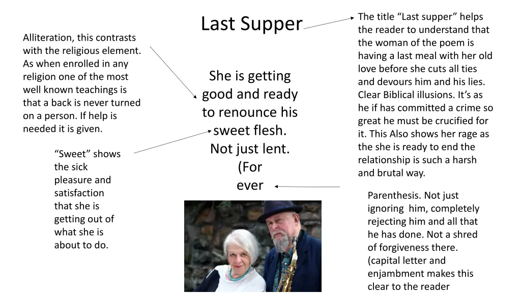 the title last supper helps the reader