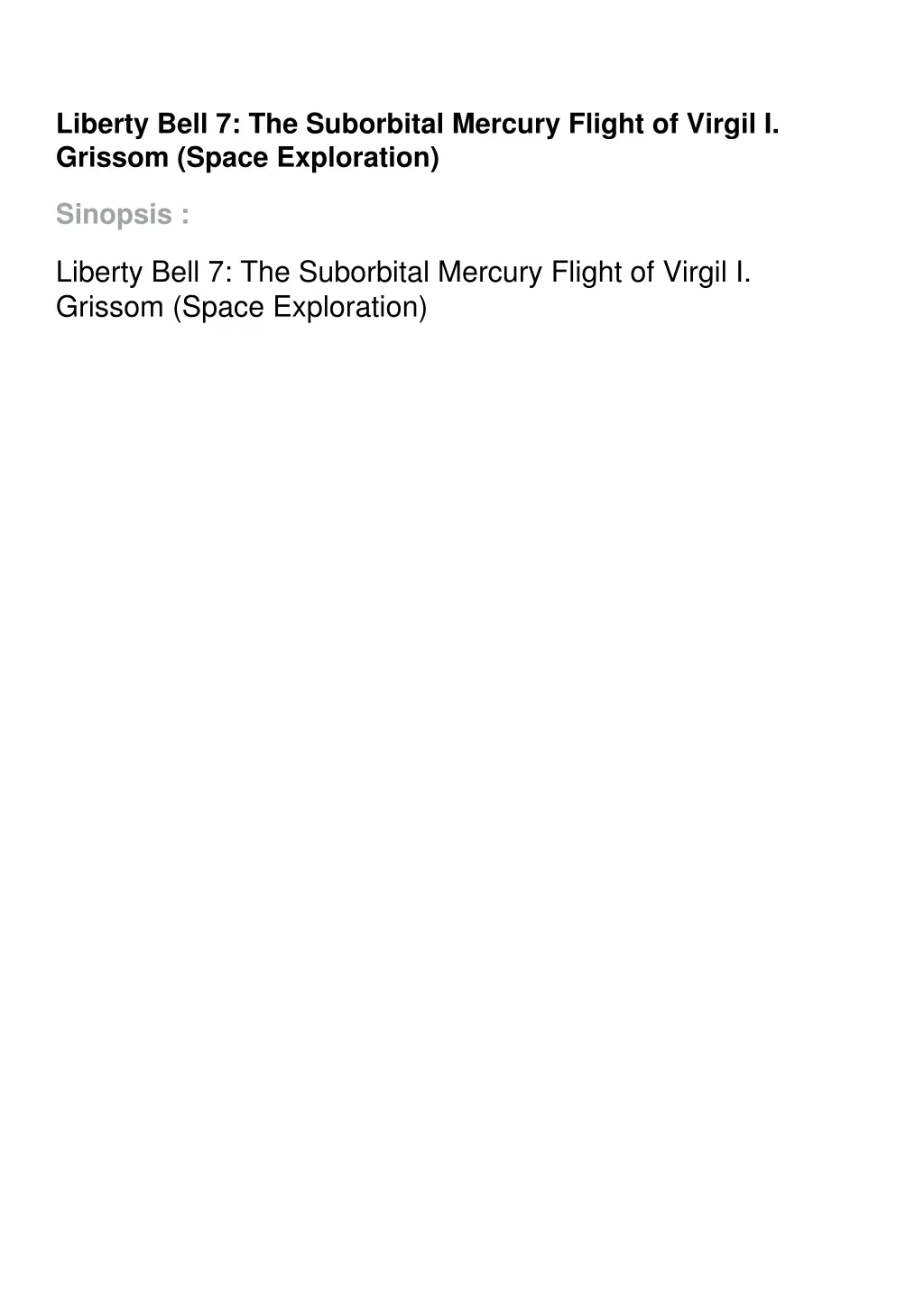 liberty bell 7 the suborbital mercury flight