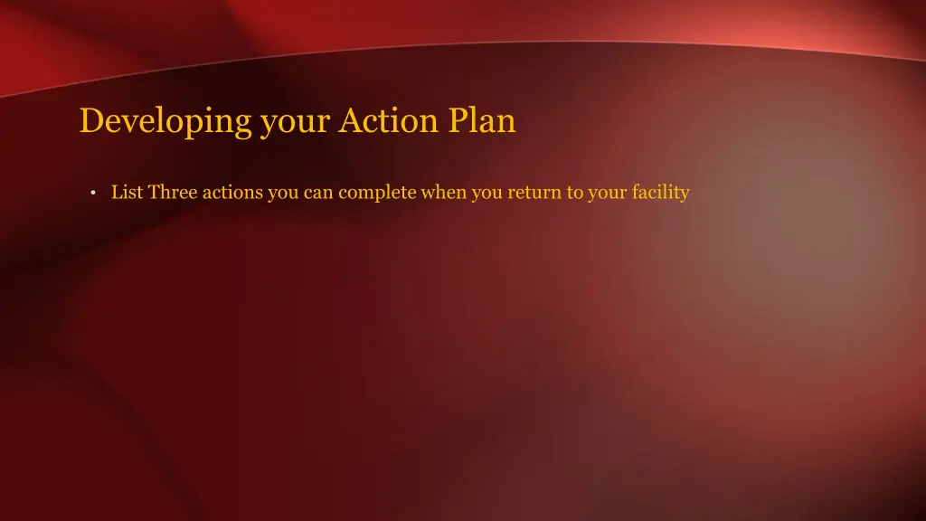 developing your action plan