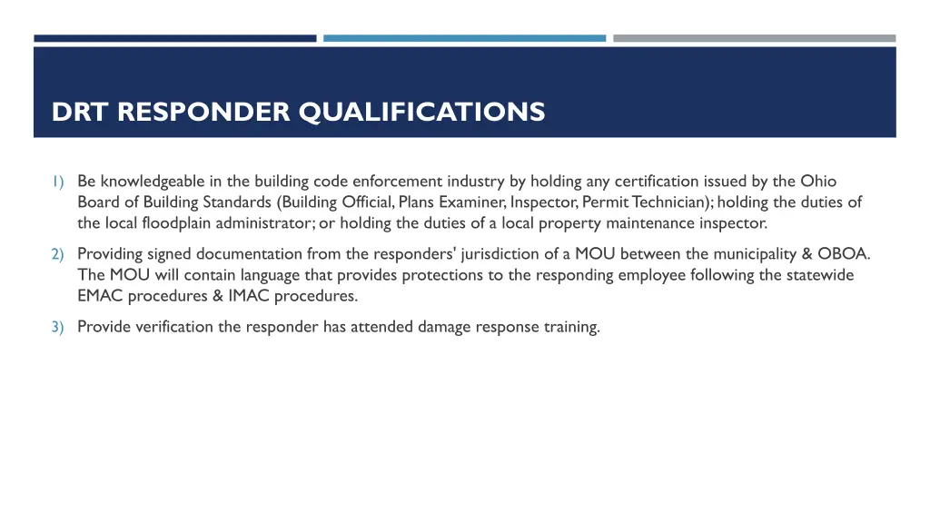 drt responder qualifications