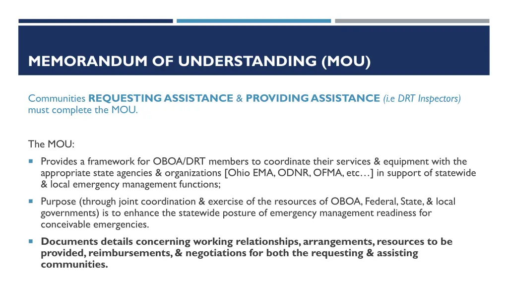 memorandum of understanding mou