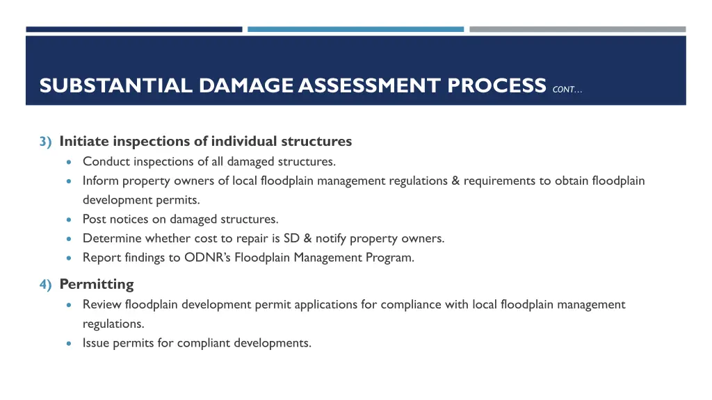 substantial damage assessment process cont