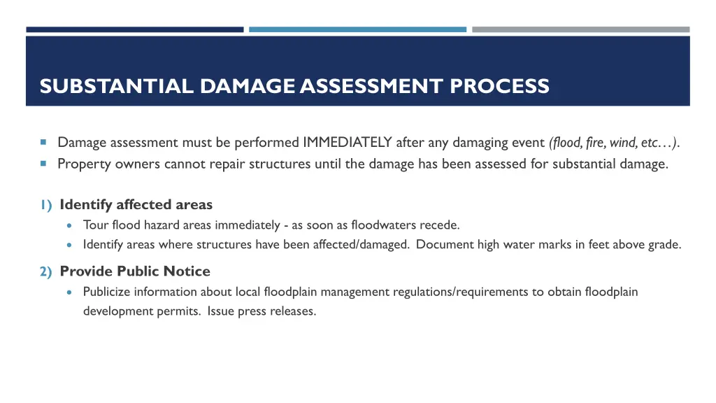 substantial damage assessment process