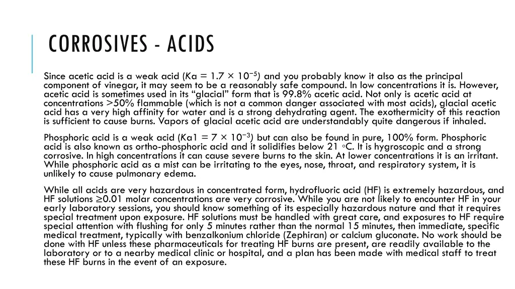 corrosives acids