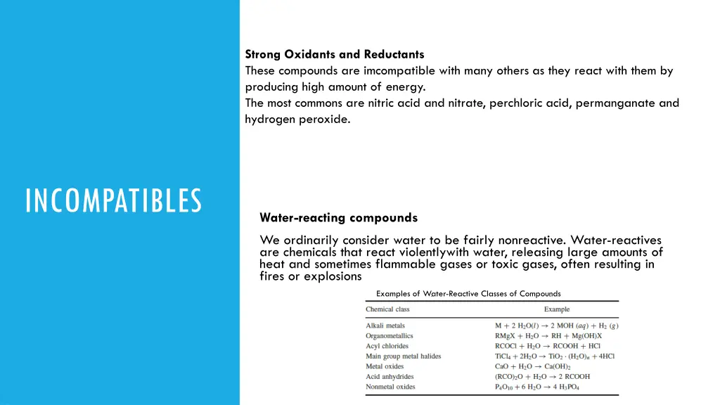 strong oxidants and reductants these compounds