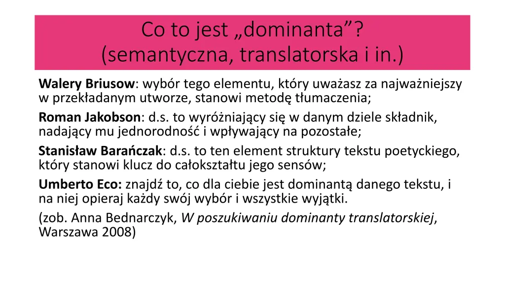 co to jest dominanta semantyczna translatorska