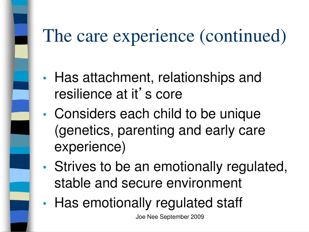 the care experience continued 1