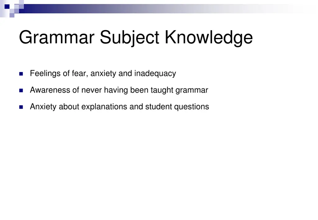 grammar subject knowledge