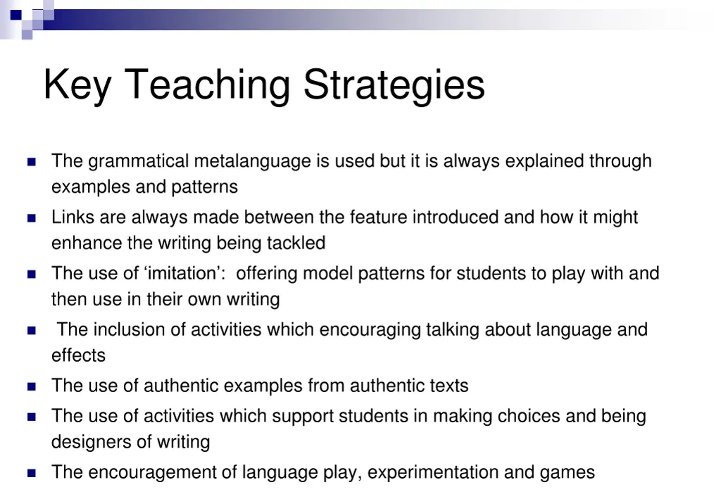 key teaching strategies