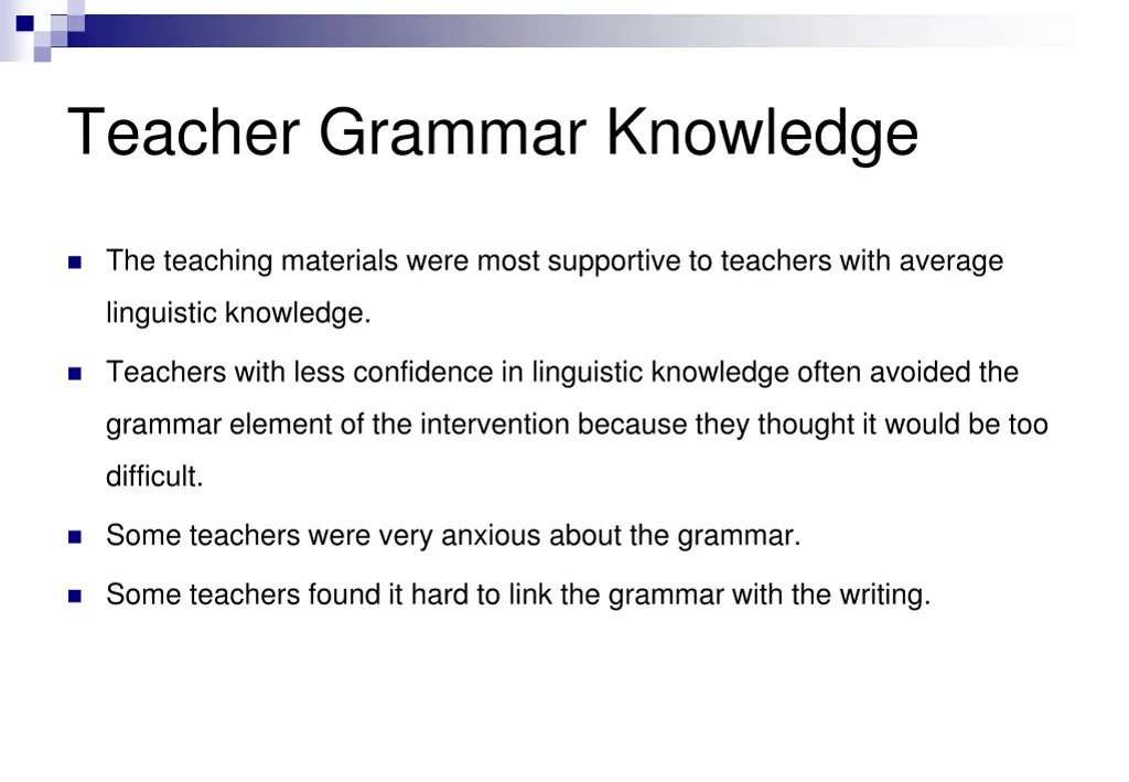 teacher grammar knowledge