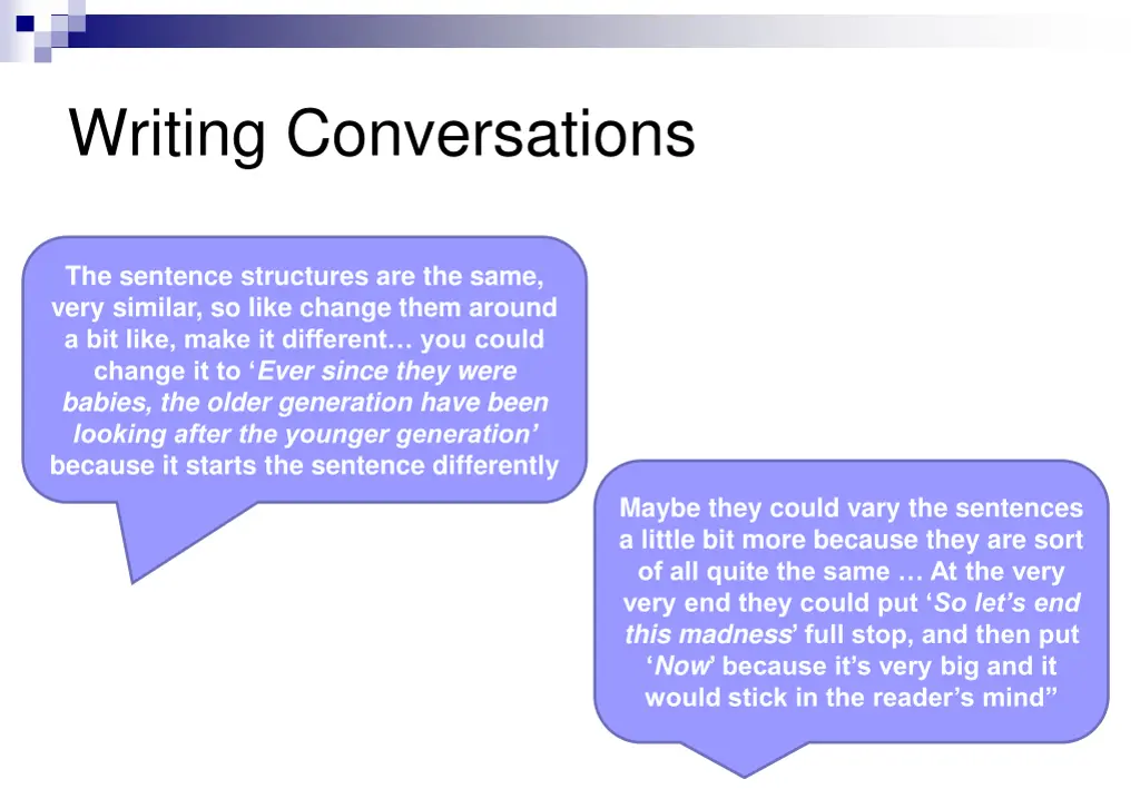 writing conversations 2