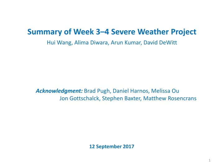 summary of week 3 4 severe weather project