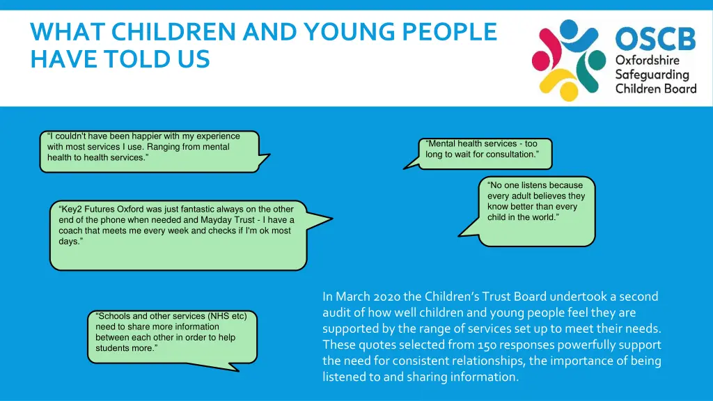 what children and young people have told us