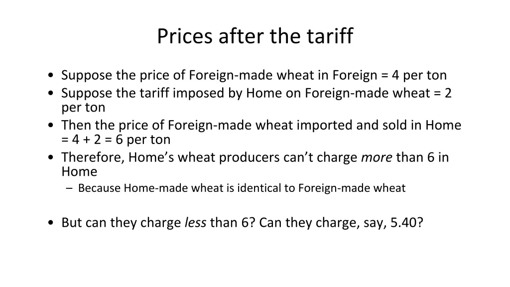 prices after the tariff 1