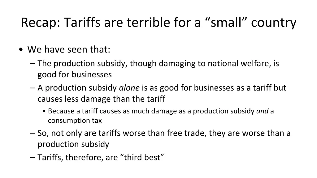 recap tariffs are terrible for a small country 2