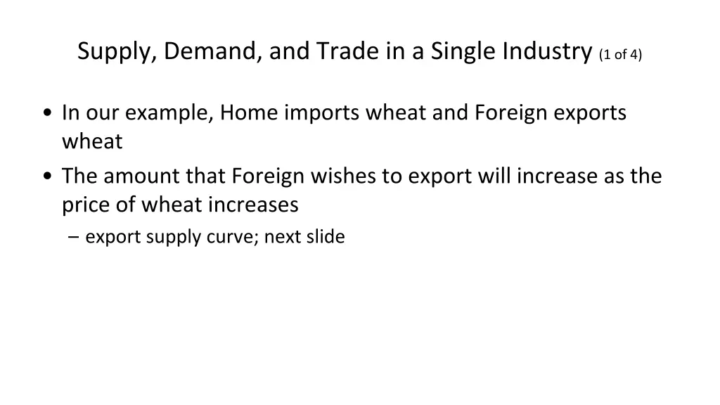 supply demand and trade in a single industry 2