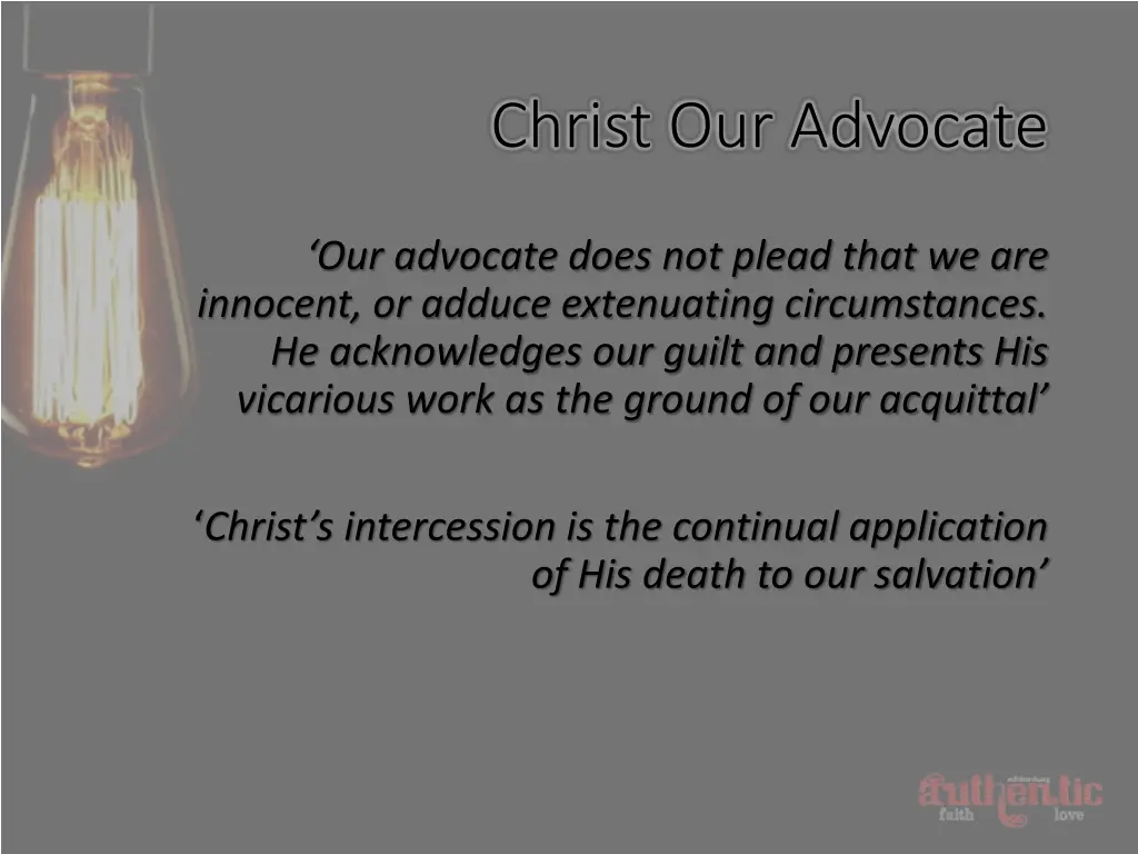 christ our advocate