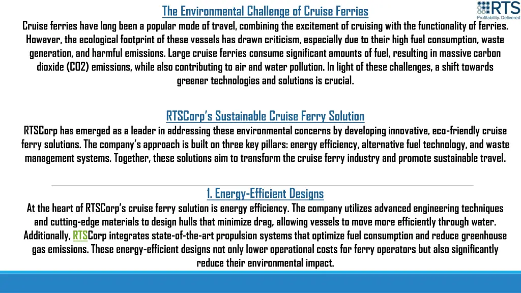 the environmental challenge of cruise ferries