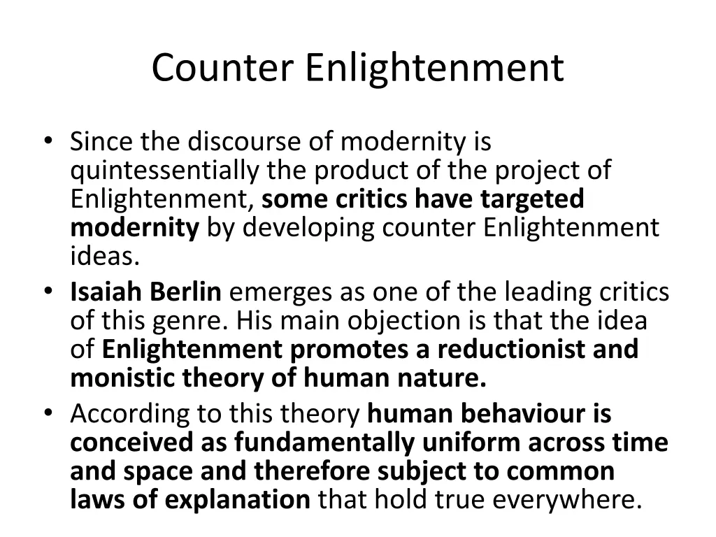 counter enlightenment