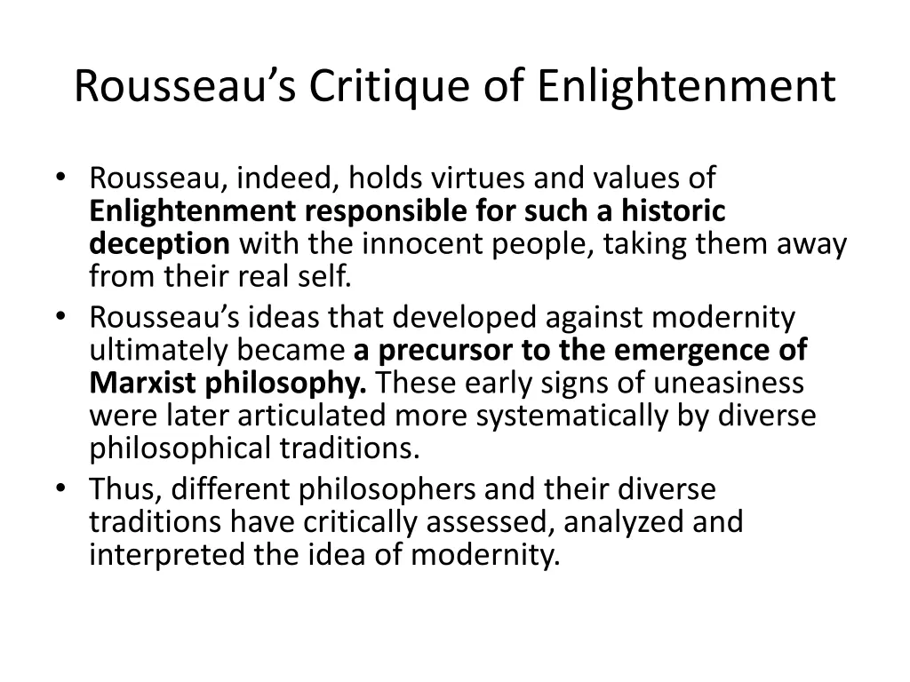 rousseau s critique of enlightenment