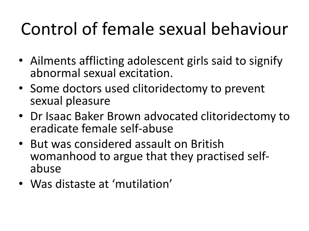 control of female sexual behaviour