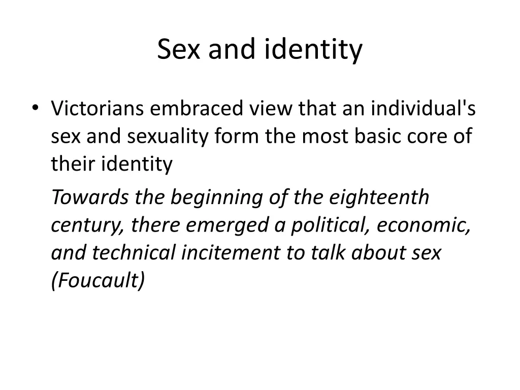 sex and identity