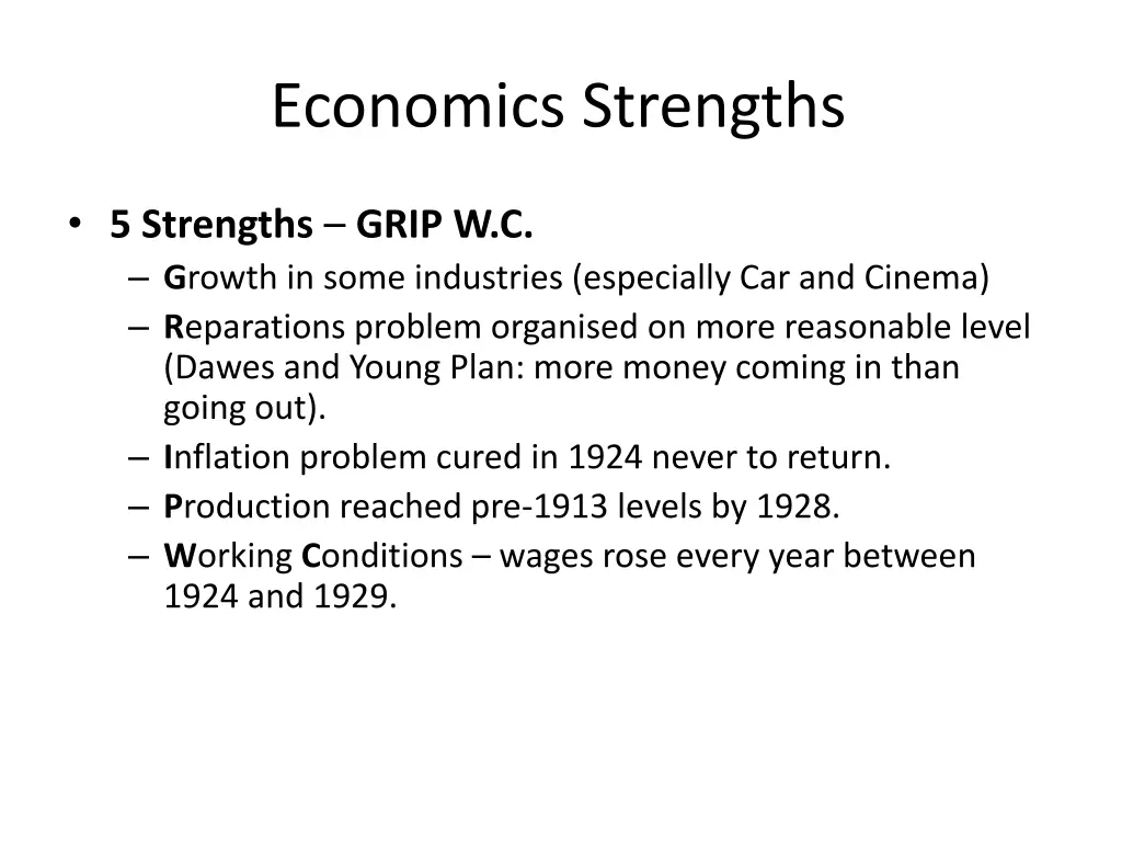 economics strengths