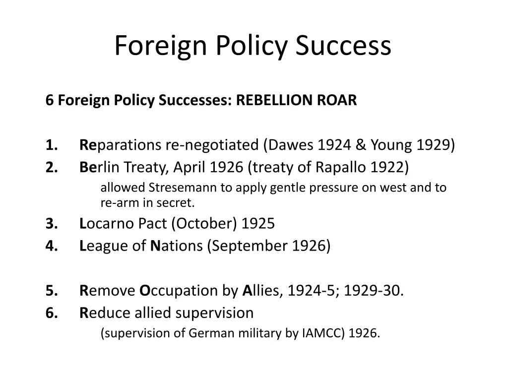 foreign policy success