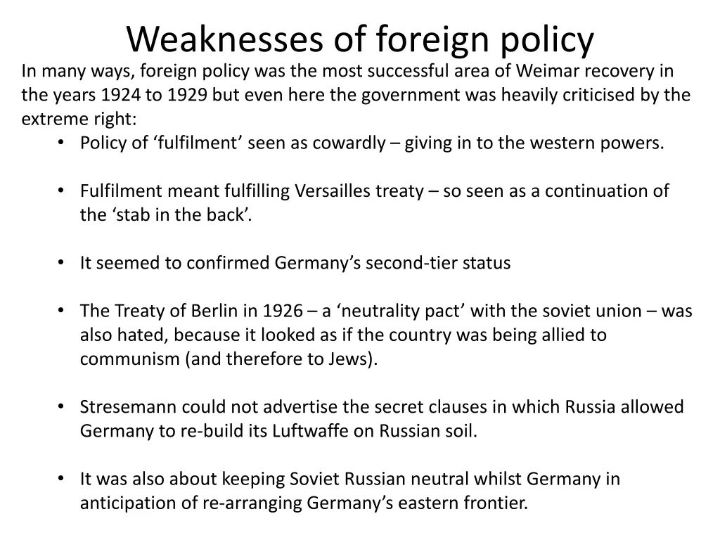 weaknesses of foreign policy in many ways foreign