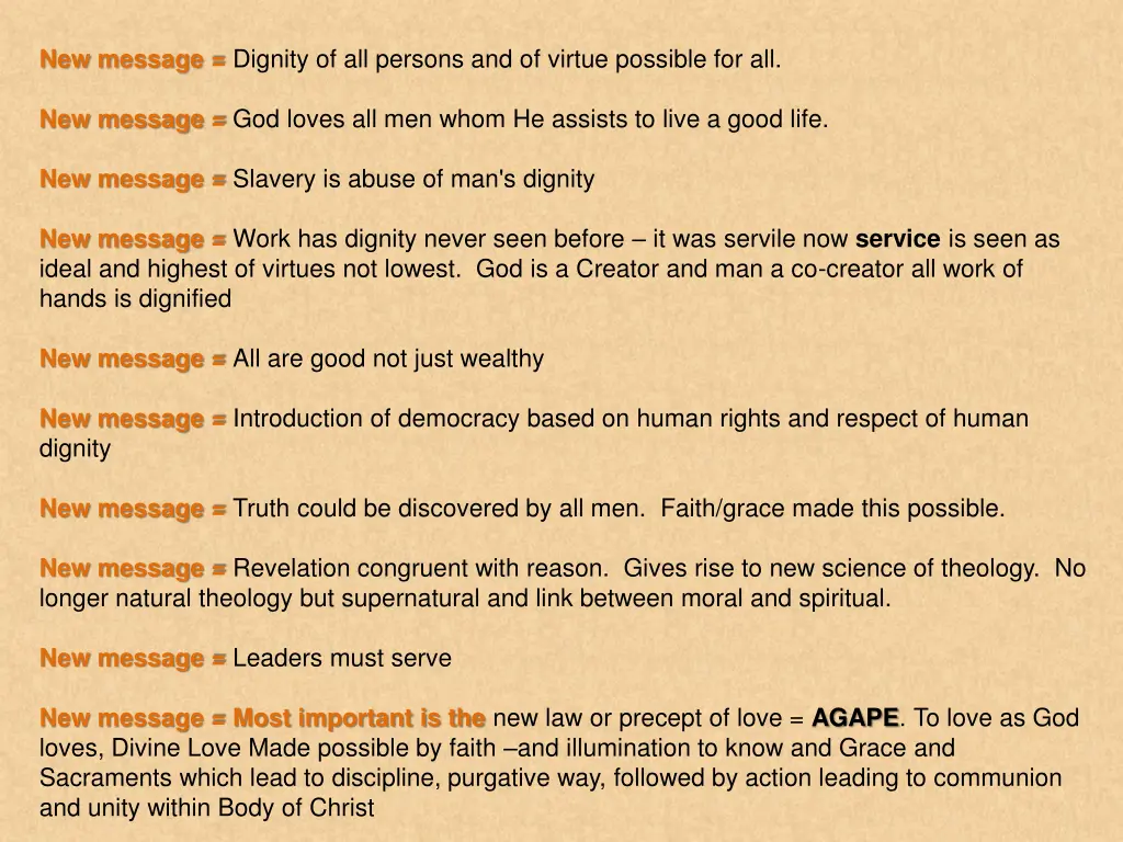 new message dignity of all persons and of virtue