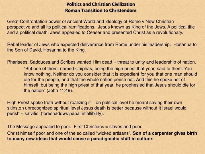 politics and christian civilization roman