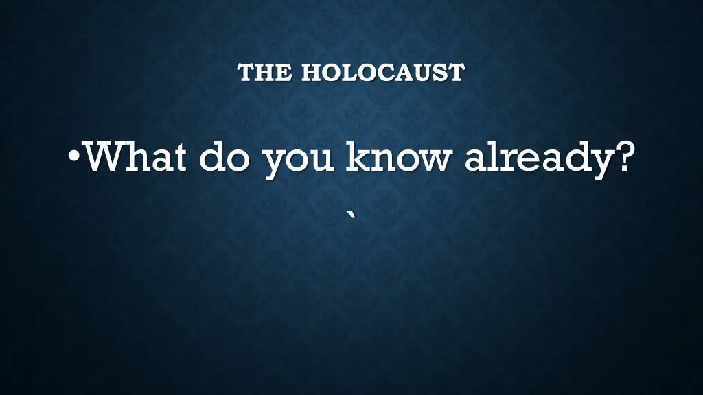 the holocaust 1