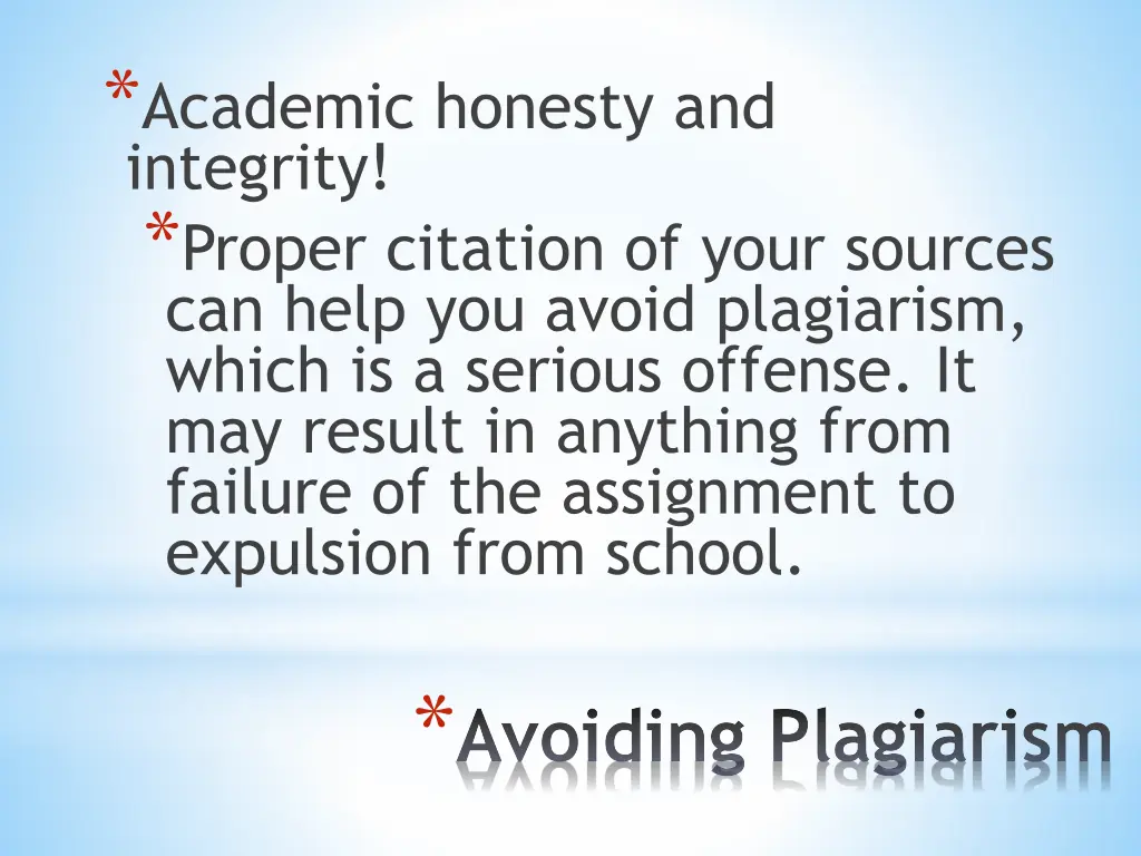 academic honesty and integrity proper citation