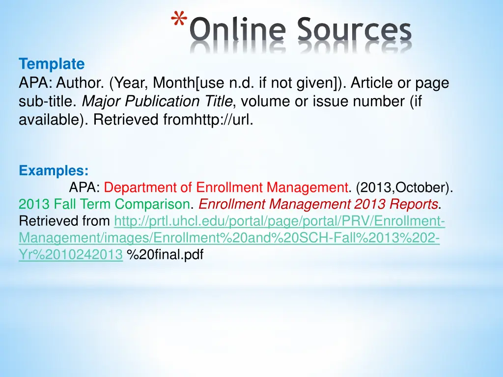 online sources