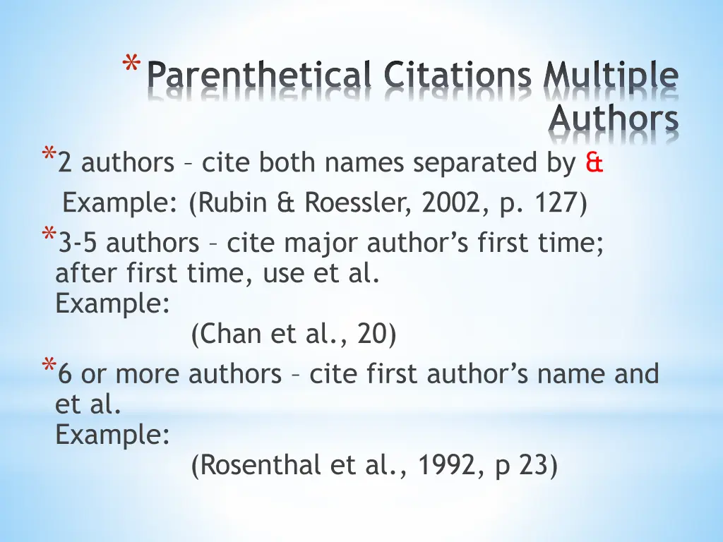 parenthetical citations multiple