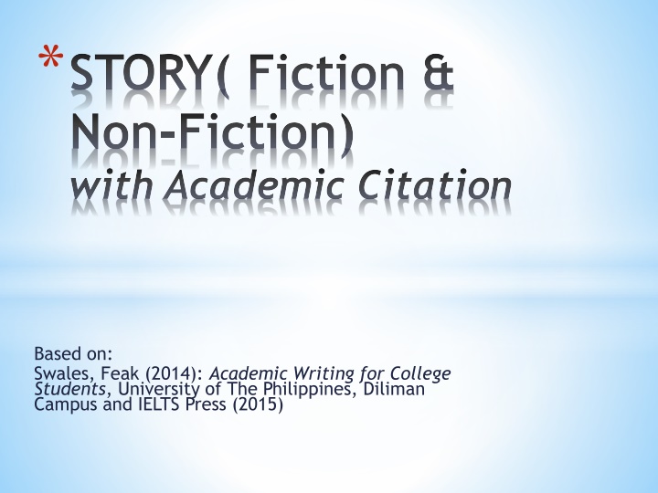 story fiction non fiction with academic citation