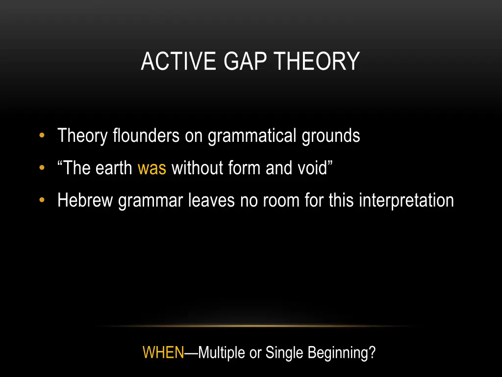 active gap theory 1