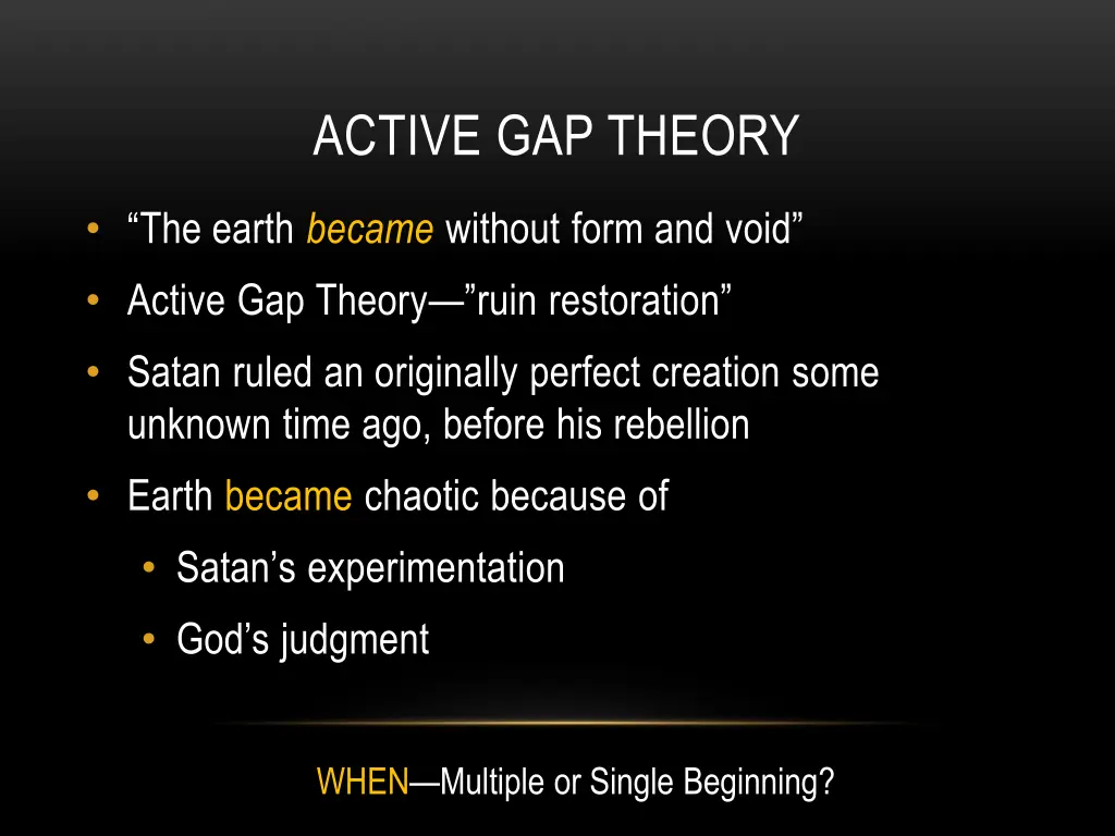 active gap theory