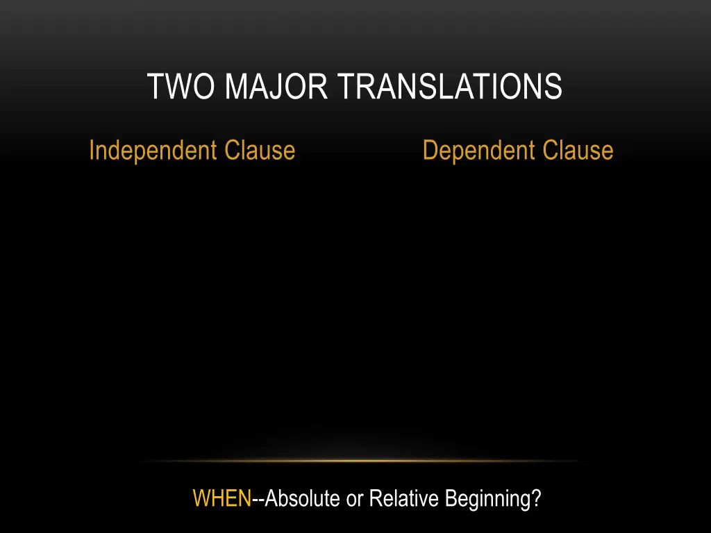 two major translations 1