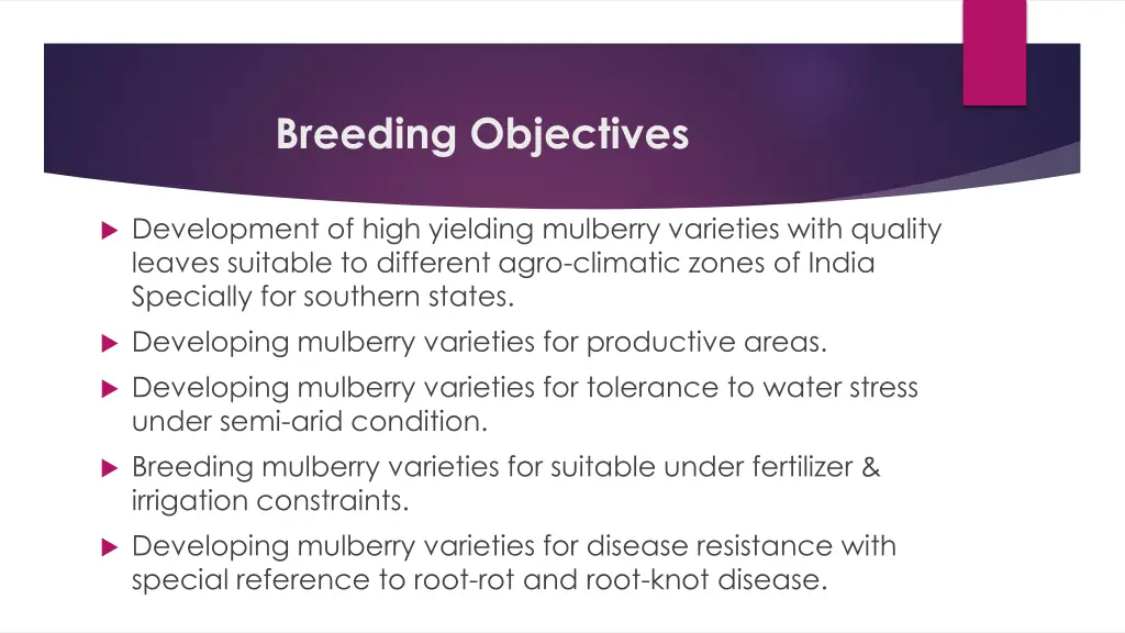 breeding objectives