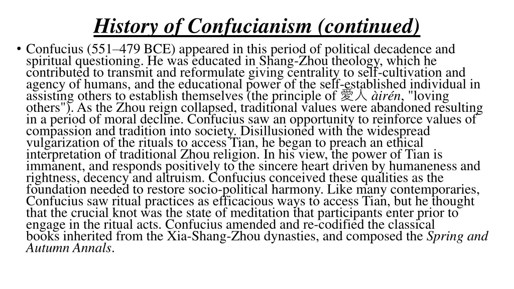 history of confucianism continued confucius