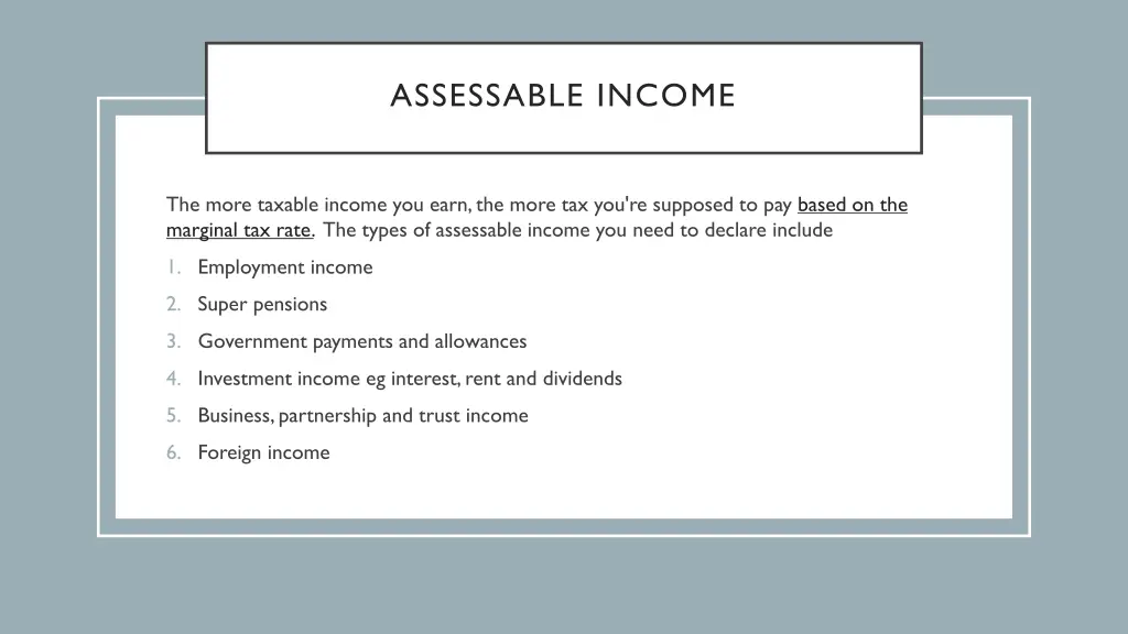 assessable income